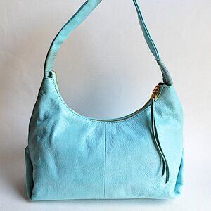 Hobo Intl Buffed Leather Astrid Shoulder Bag Caribbean Blue Sky Stratosphere EUC